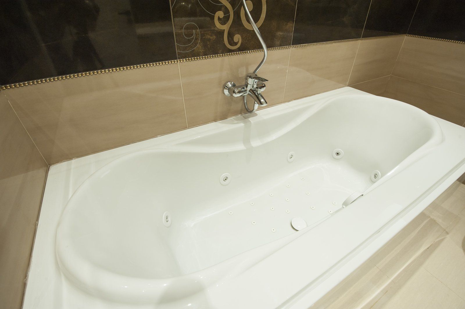 newly installed white bathtub