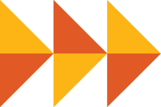 A geometric pattern of orange and yellow triangles 