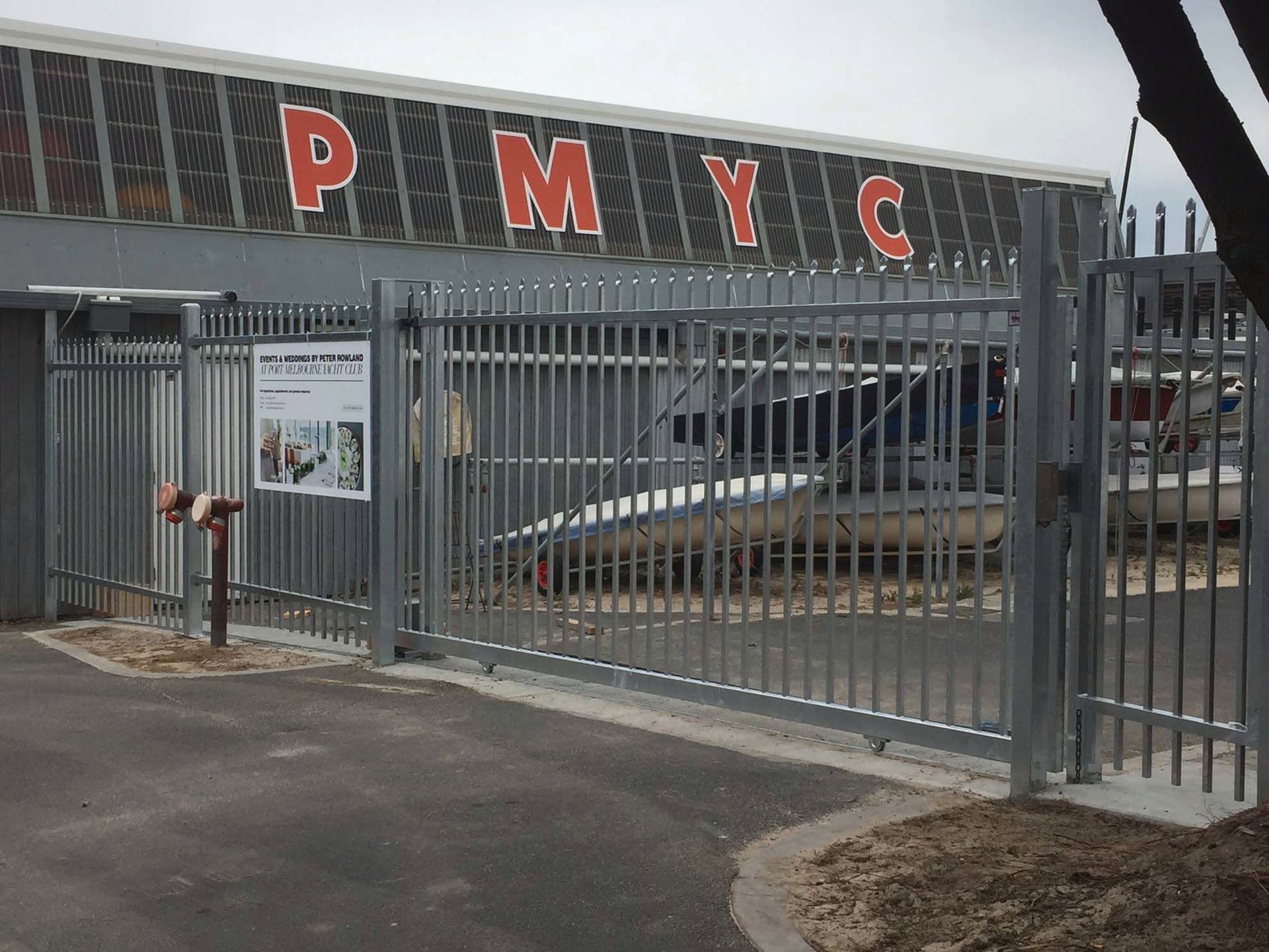 A fence with the word pmyc on it