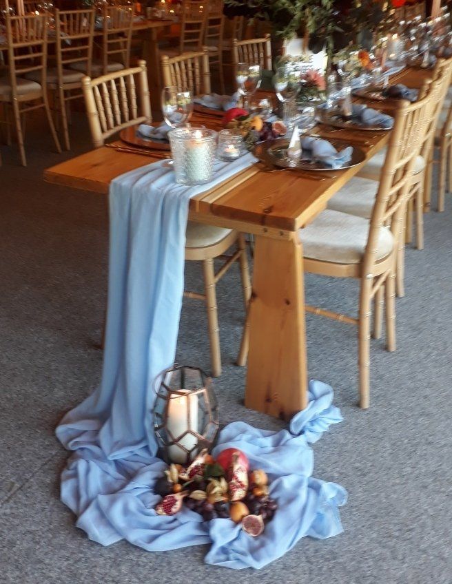 Table laid with cheese
