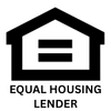 A black and white logo for equal housing opportunity.