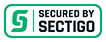 A logo that says `` secured by sectigo '' on a white background.