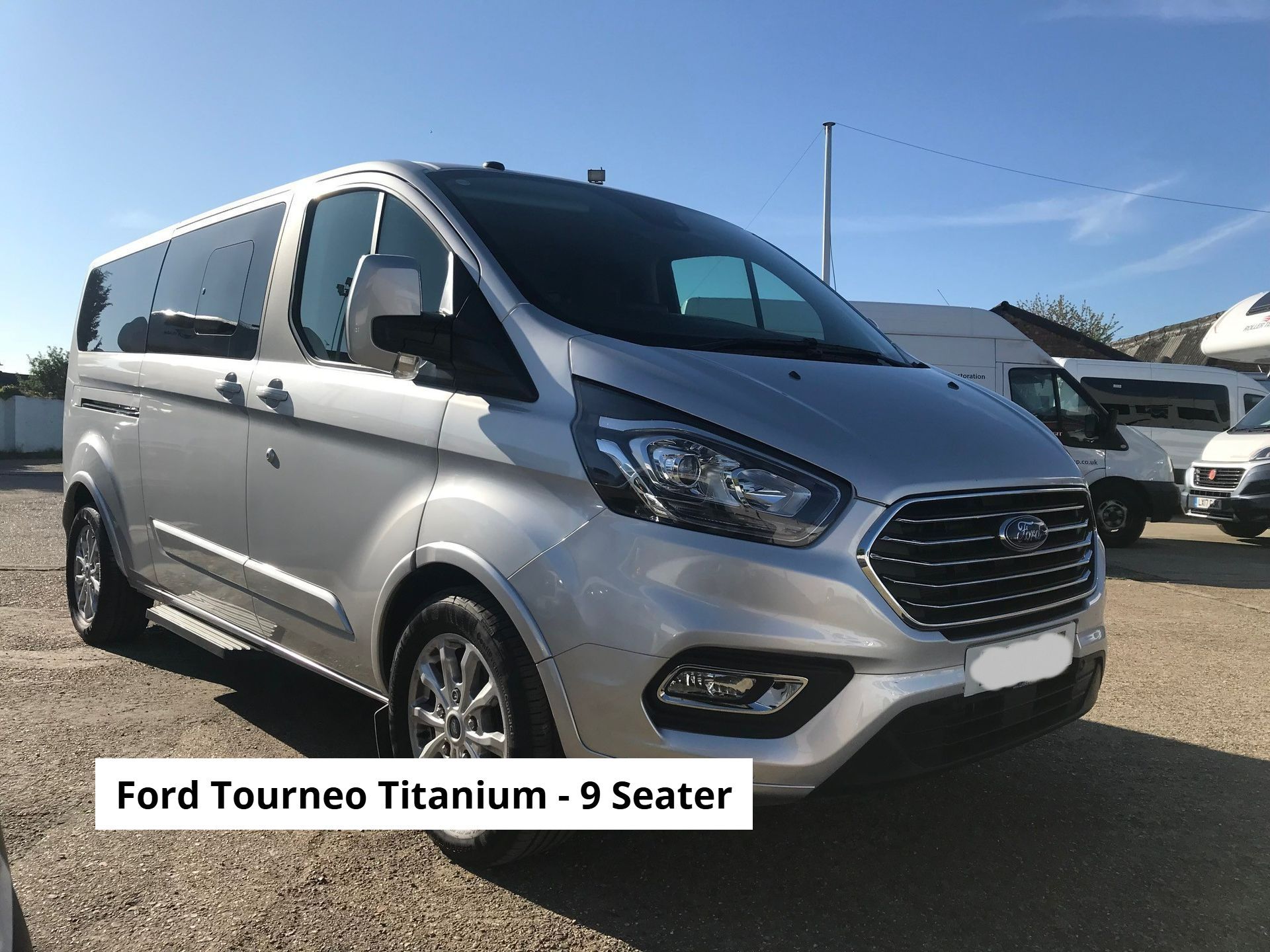 Automatic self drive hire  8 and 9 seater minibus rental for uk and european hire Ford Tourneo 