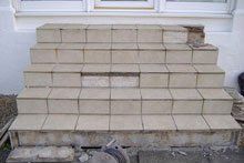 before terrazzo steps