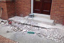 before terrazzo entrance