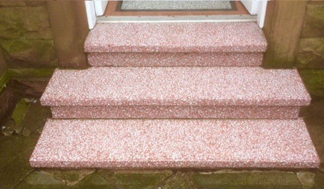 after terrazzo steps being cleaned