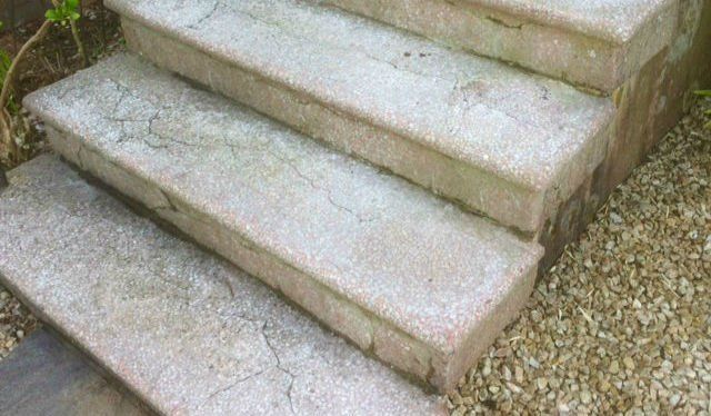 before terrazzo steps