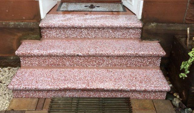 after terrazzo steps being cleaned