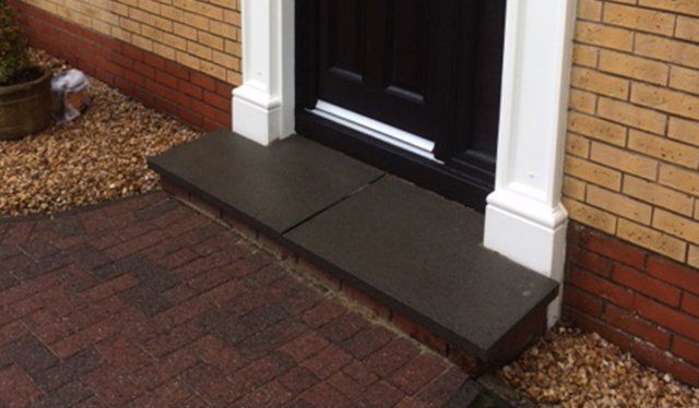 before terrazzo entrance