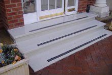 entrance after with terrazzo steps