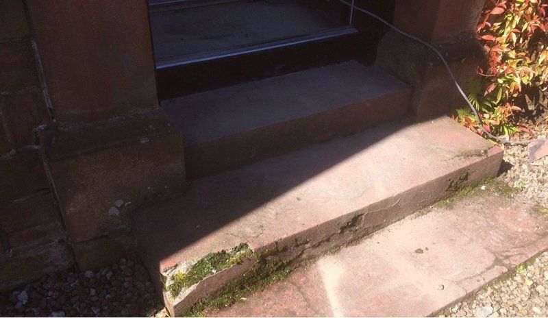 terrazzo steps before