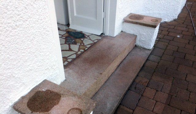 terrazzo steps before