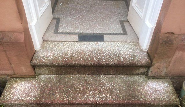 terrazzo entrance before