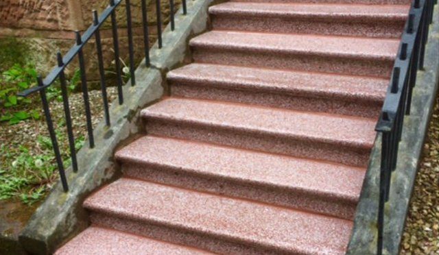 terrazzo pink steps after