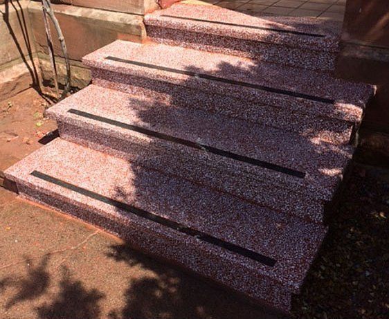 terrazzo pink steps after