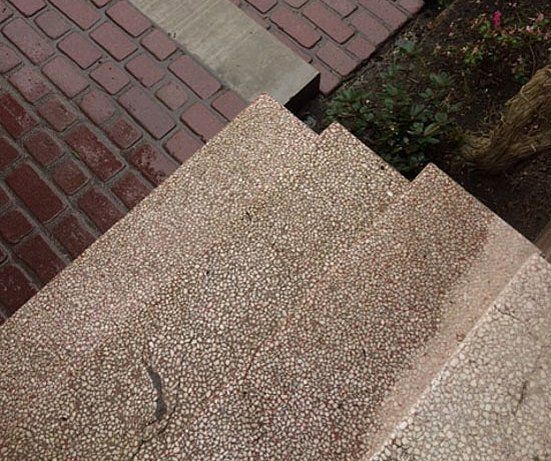 terrazzo steps before