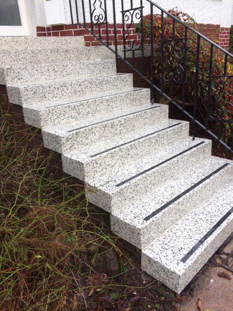 terrazzo steps after being cleaned