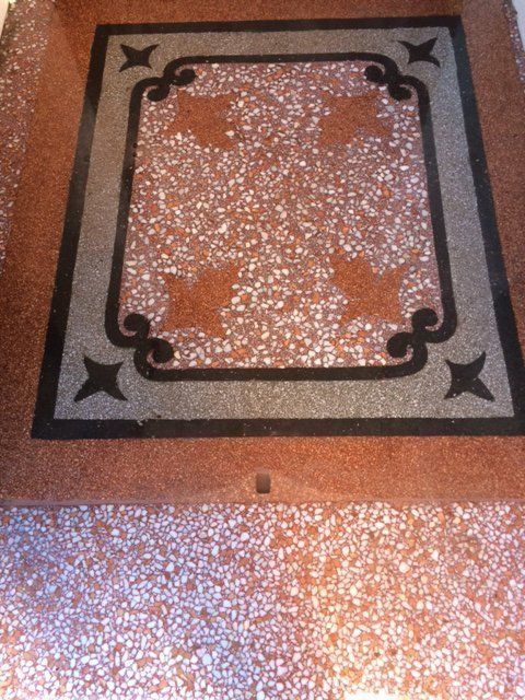 terrazzo entrance after being cleaned
