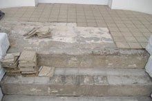 before terrazzo steps