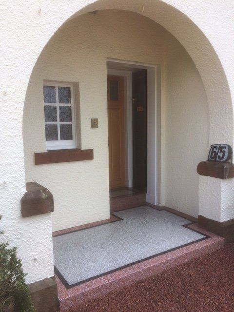 terrazzo patterned porch
