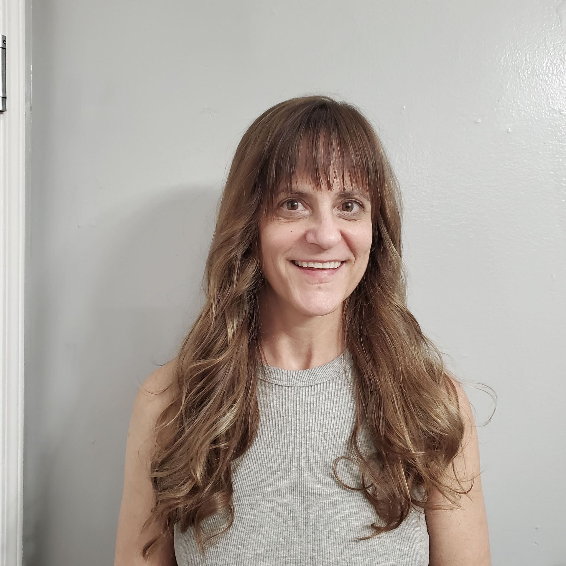 happy client with her new look