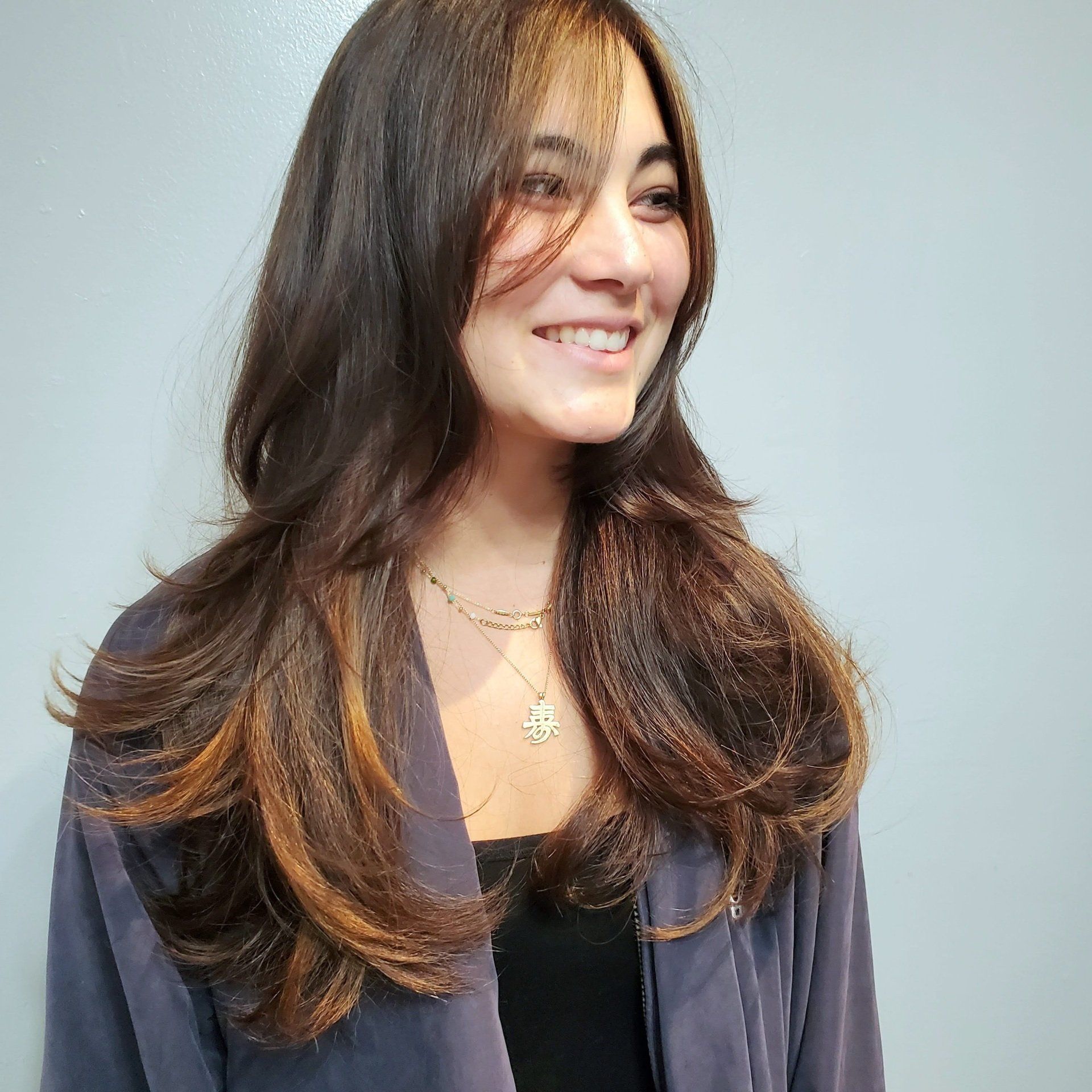 client is happy with her hair color