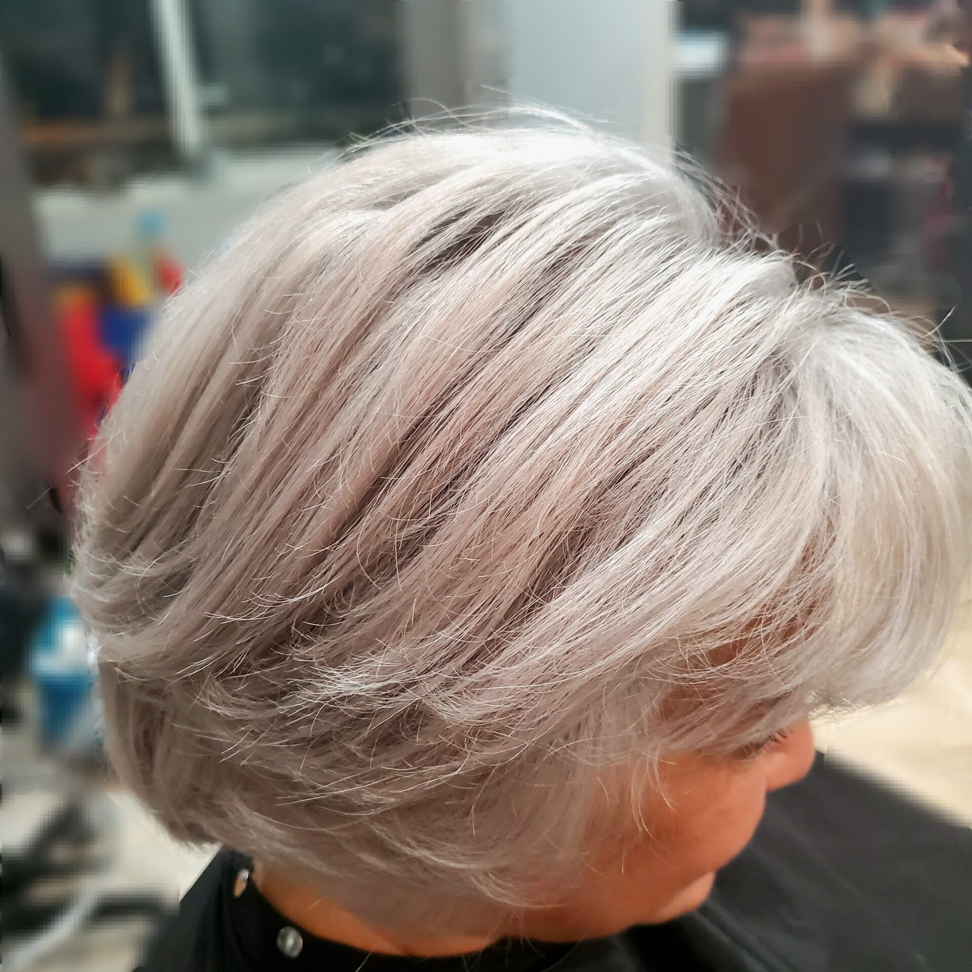 white blonde short hair