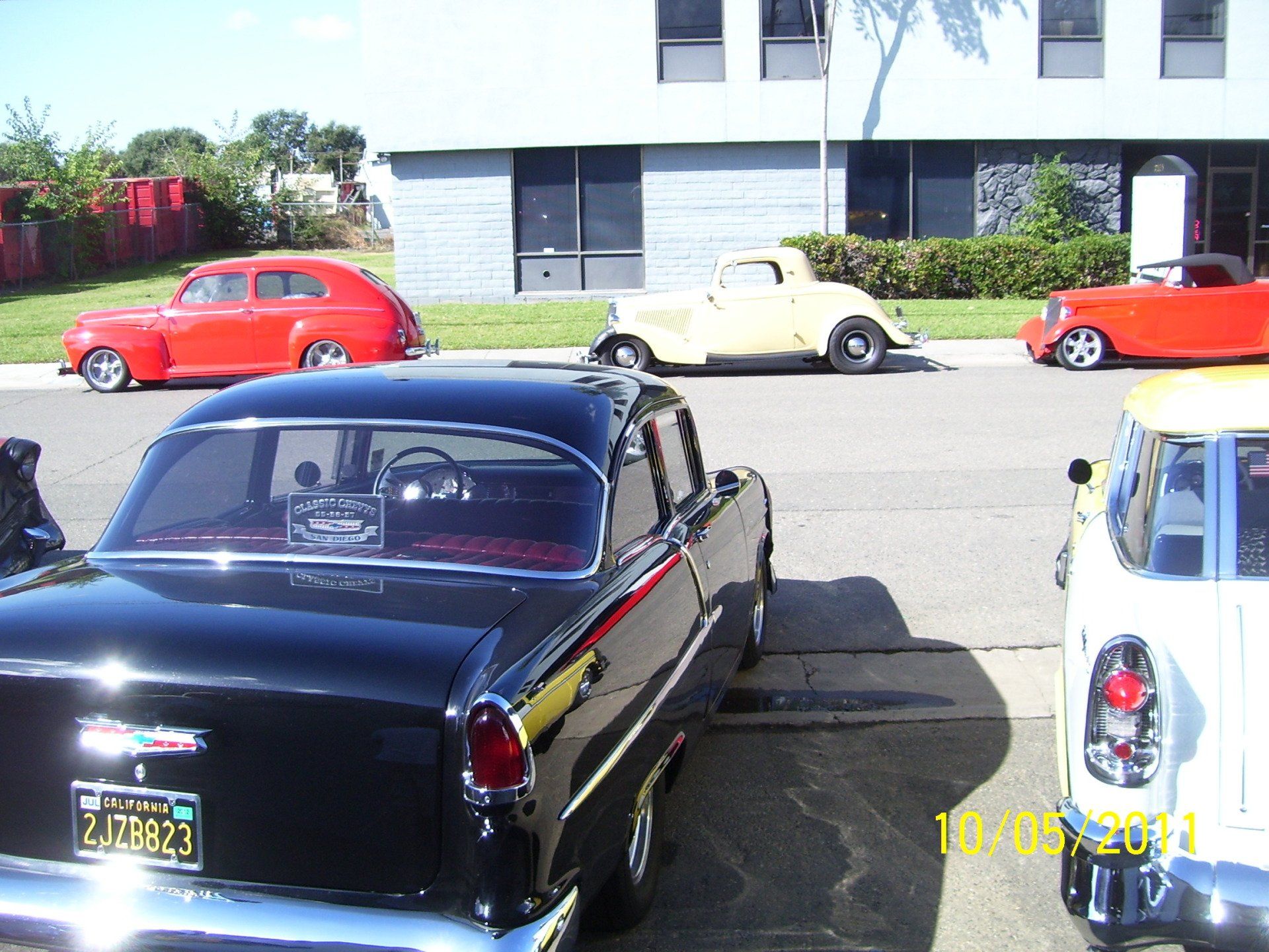 A black car with a california license plate