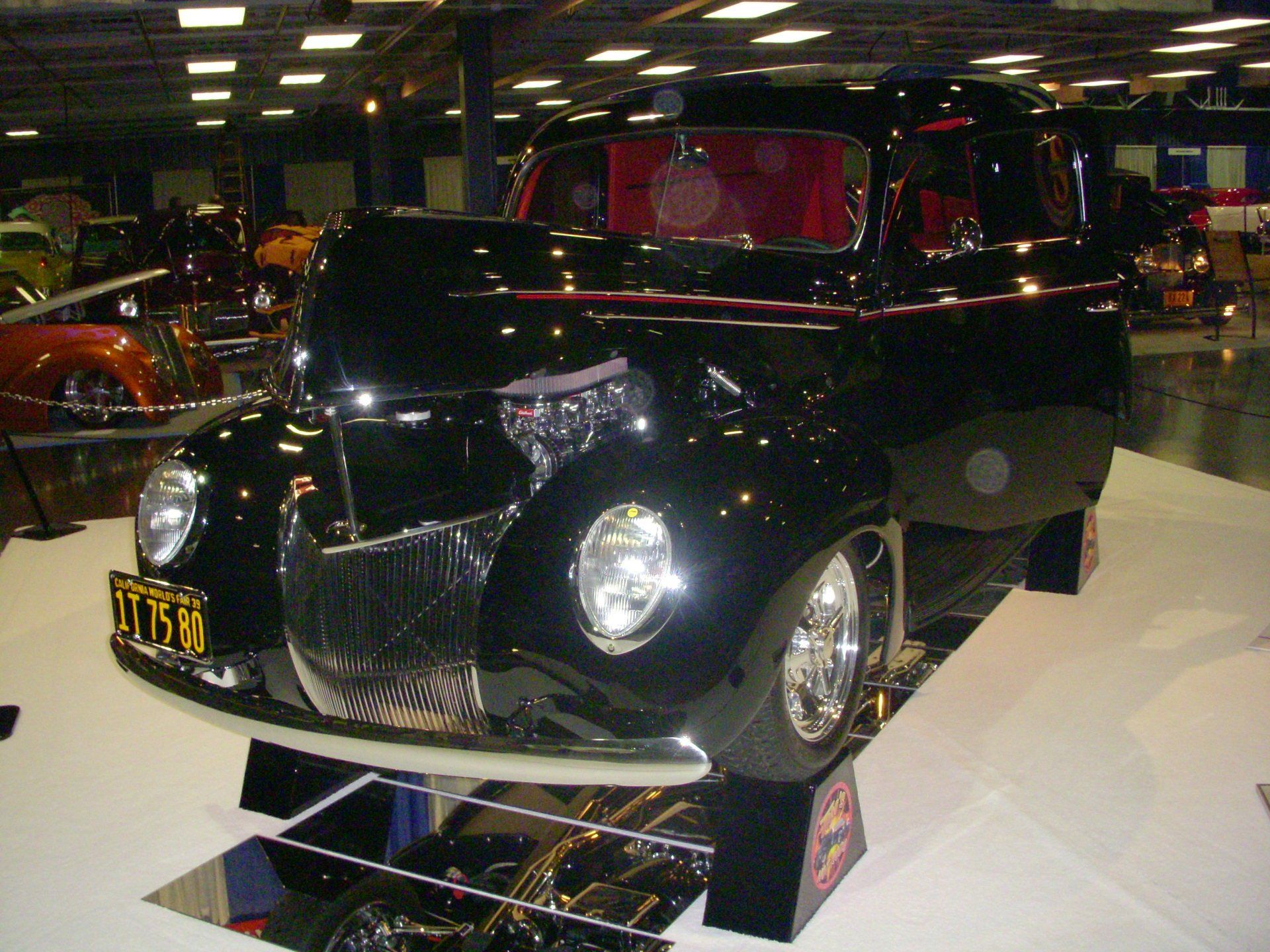 A black car with a license plate that says utah