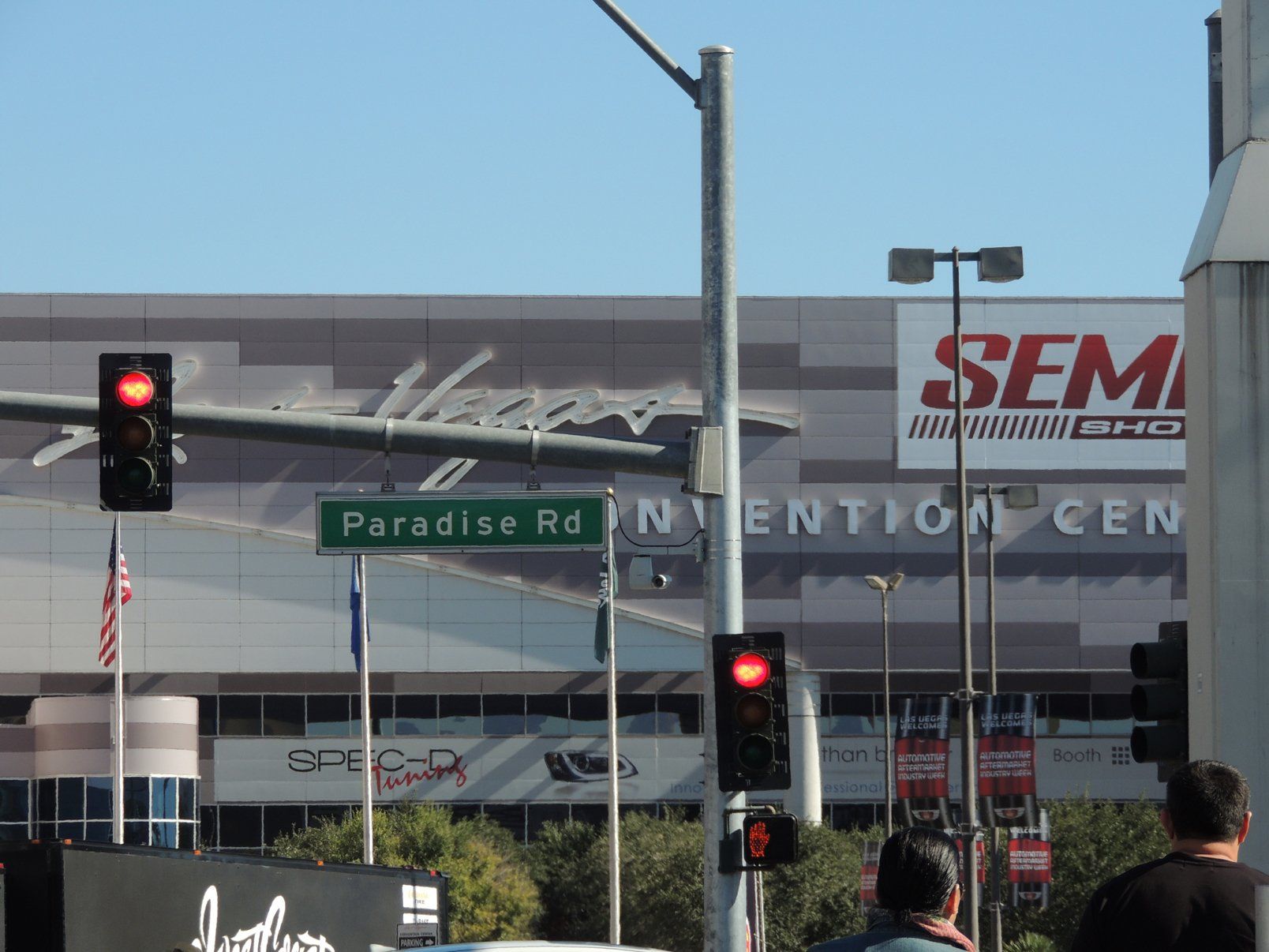 A semi sign is on the side of a building