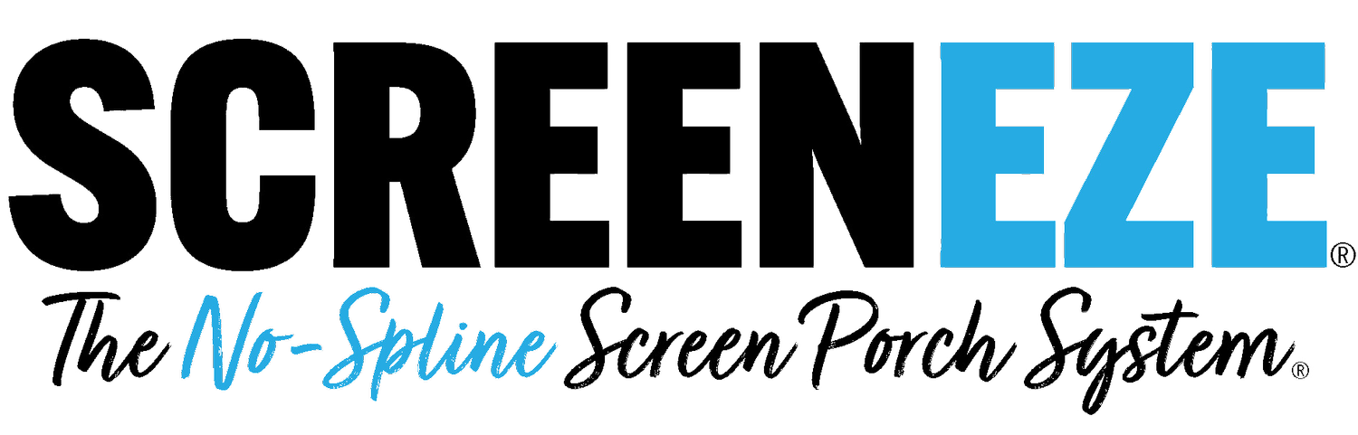 SCREEN EZE logo with black letters and blue