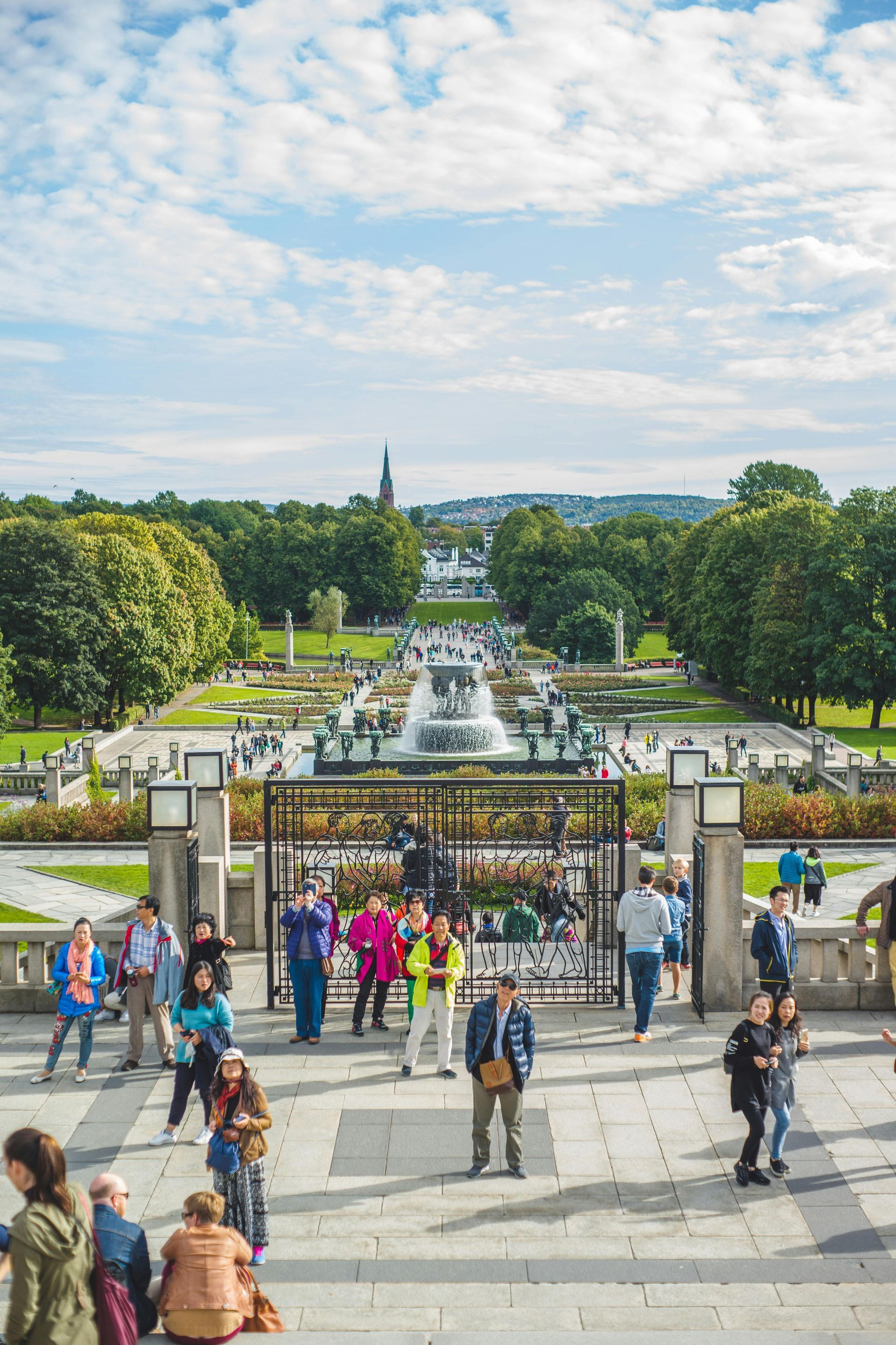 In Frogner Park. The view from famous Monolyth by Gustav Vigeland