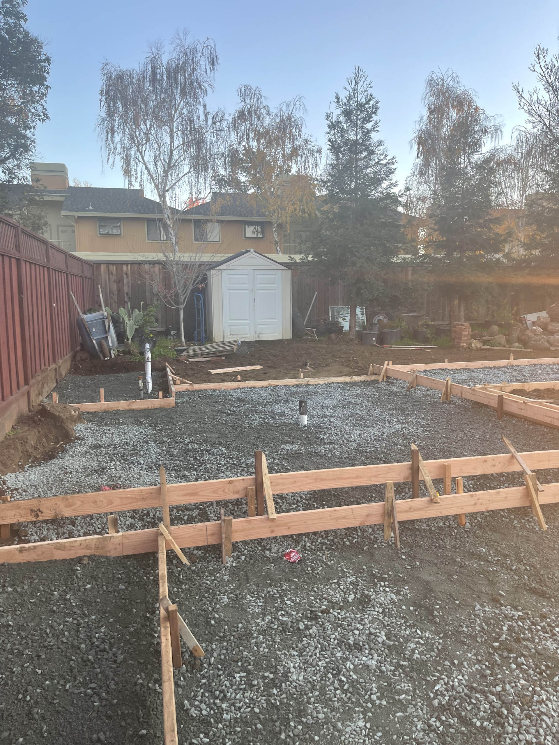 landscape with concrete prep