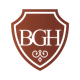 A brown shield with the word bgh on it.