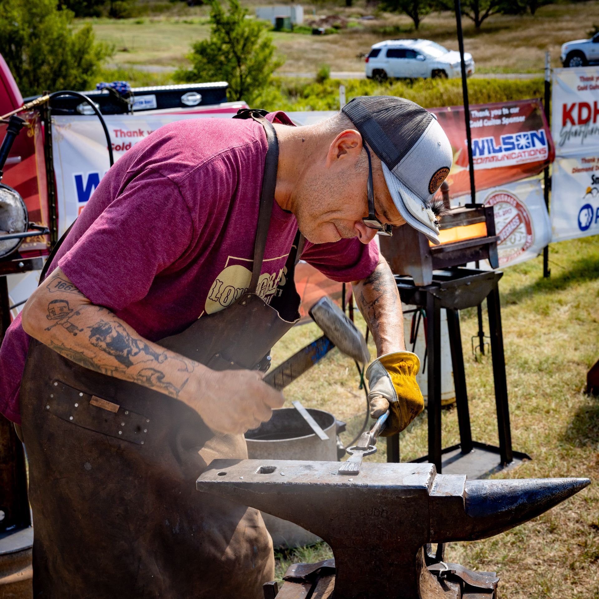 Toby Smith Blacksmith Workshop at Lovegrass Music Festival