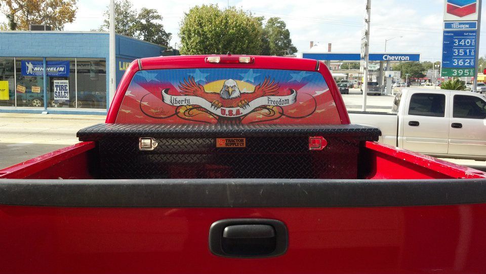 rear window decals american flag lake city