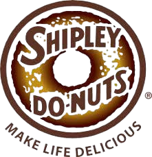 Shipley Do-Nuts logo: brown donut in a circle with 