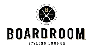 Boardroom Styling Lounge logo with scissors, 