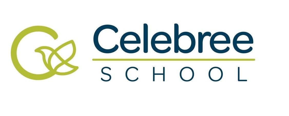 Logo for Celebree School, with a green 