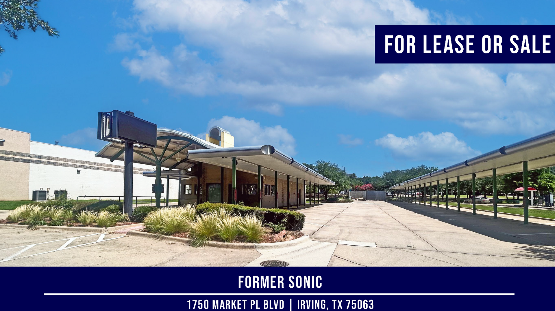 Former Sonic restaurant for lease or sale. 1706 Market St., Longview, TX.