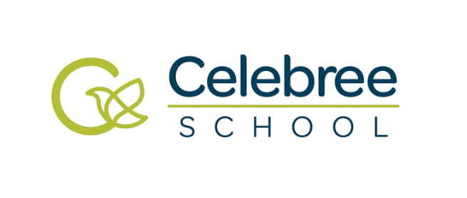 Logo for Celebree School, with a green 
