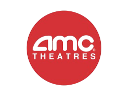 AMC Theatres logo, white letters "AMC THEATRES" in a red circle.