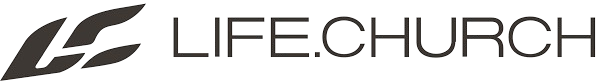 Logo of Life.Church, with stylized, dark gray shape next to the words LIFE.CHURCH in a simple, gray font.