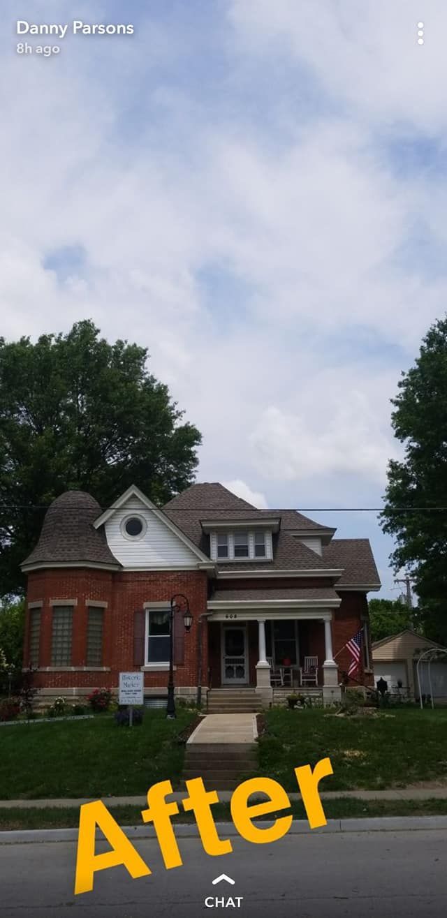 A picture of a house with the word after on it