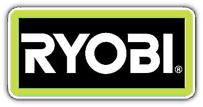 The ryobi logo is on a white background with a green frame
