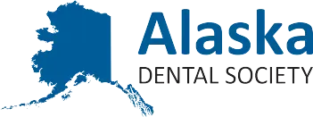 Blue map of Alaska with the words