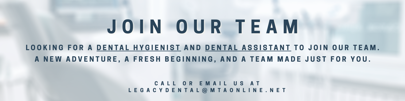 Recruitment Advertisement for a dental hygienist position