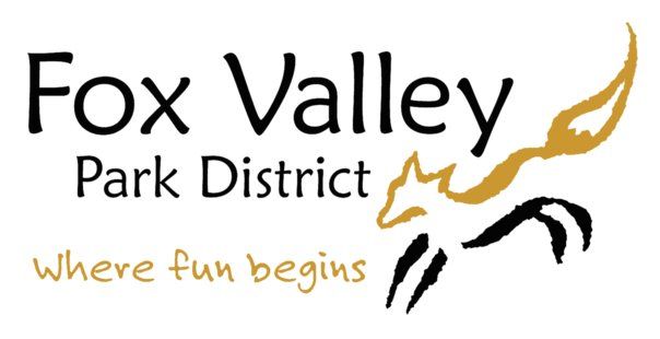 A logo for fox valley park district where fun begins