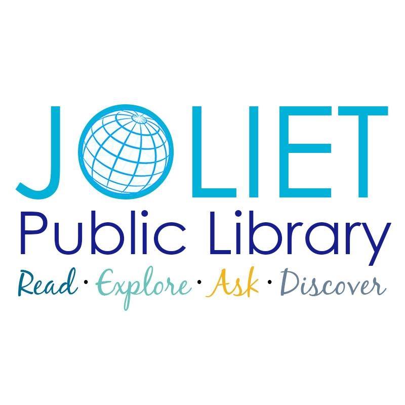 The logo for the joliet public library read explore ask discover