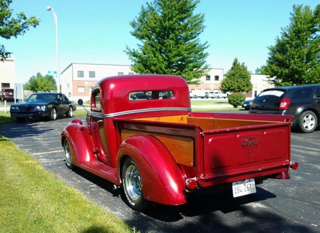 Red Vintage Pick Up Truck — Plainfield, IL — Contours Auto Body